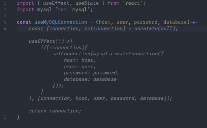 react mysql connect